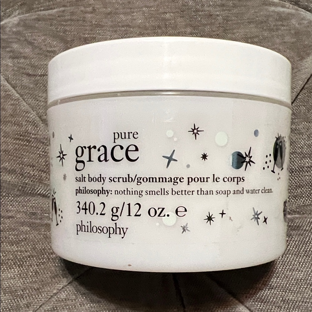 Philosophy Pure Grace Salt Body Scrub in White Jar
